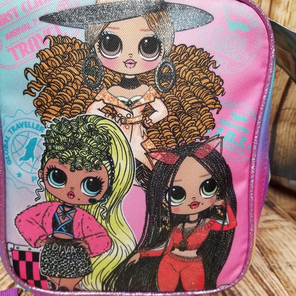 NEW!! LOL Surprise OMG Zip-Up Multicolor Glitter 7.5" x 9" Handled Lunch Box - Picture 2 of 11